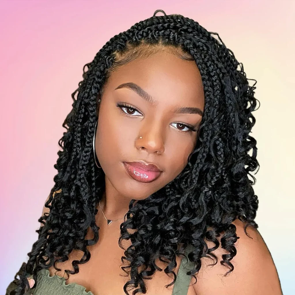 classic bob style with knotless braids