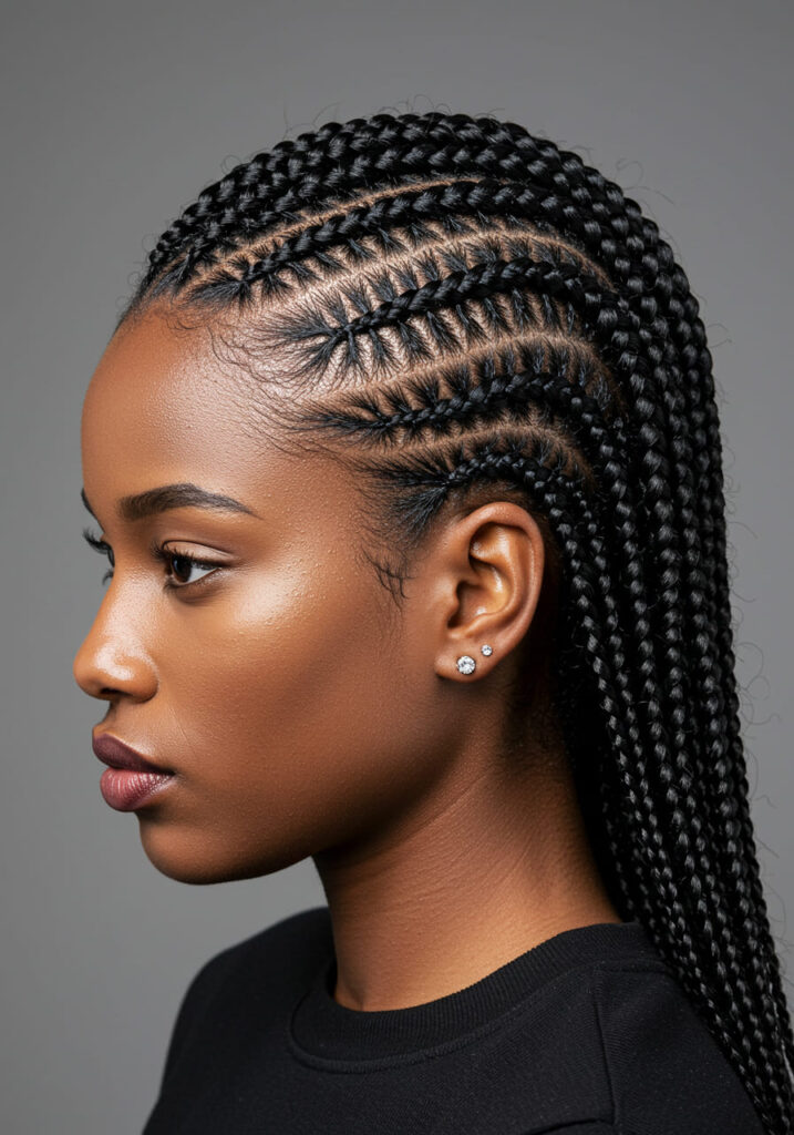 Fulani Braids with Side Cornrows