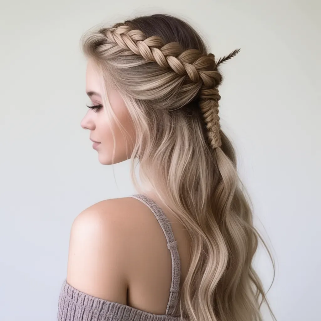 Half-Up Fishtail Braid