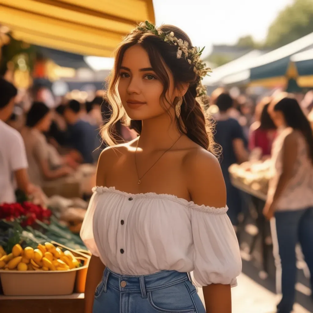 Loose Waves with Flower Crown