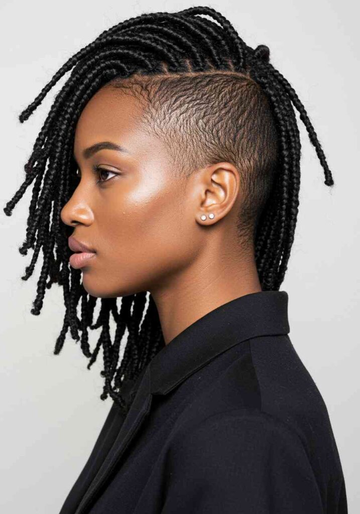 Micro Braids with Shaved Sides