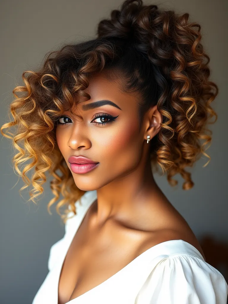 Curly Half-Up Ponytail