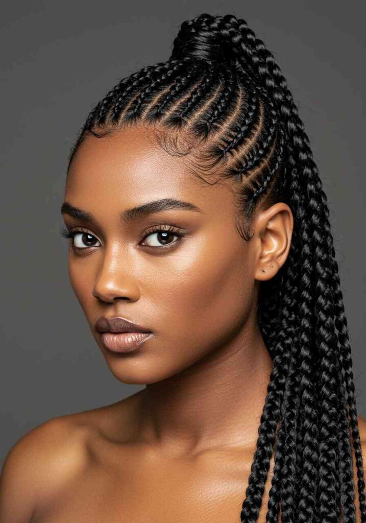 Half-Up, Half-Down Bora Bora Braids