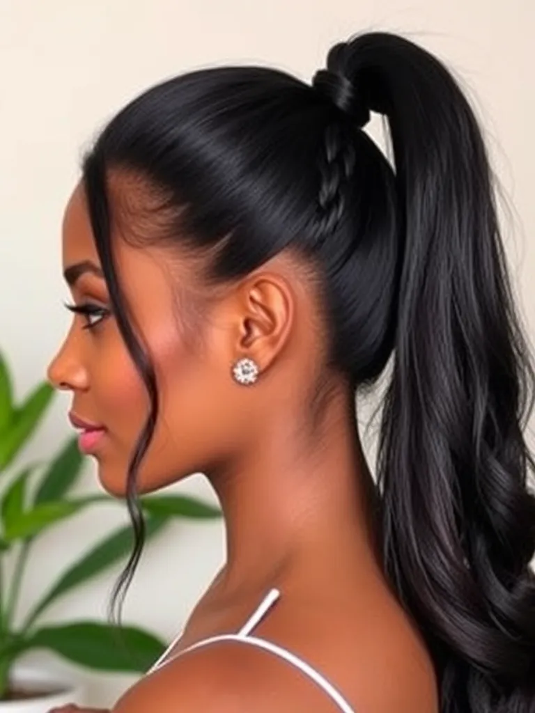 Half-Up Ponytail with a Twist