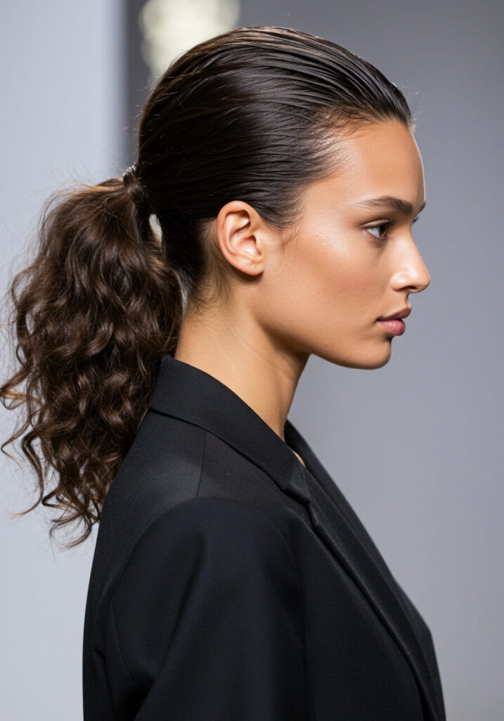 Slicked-Back Ponytail