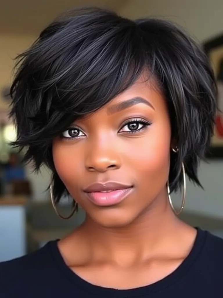 Textured Bob with Fringe