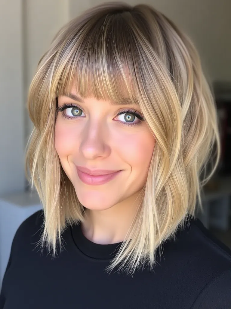 Asymmetrical Bob with Bangs