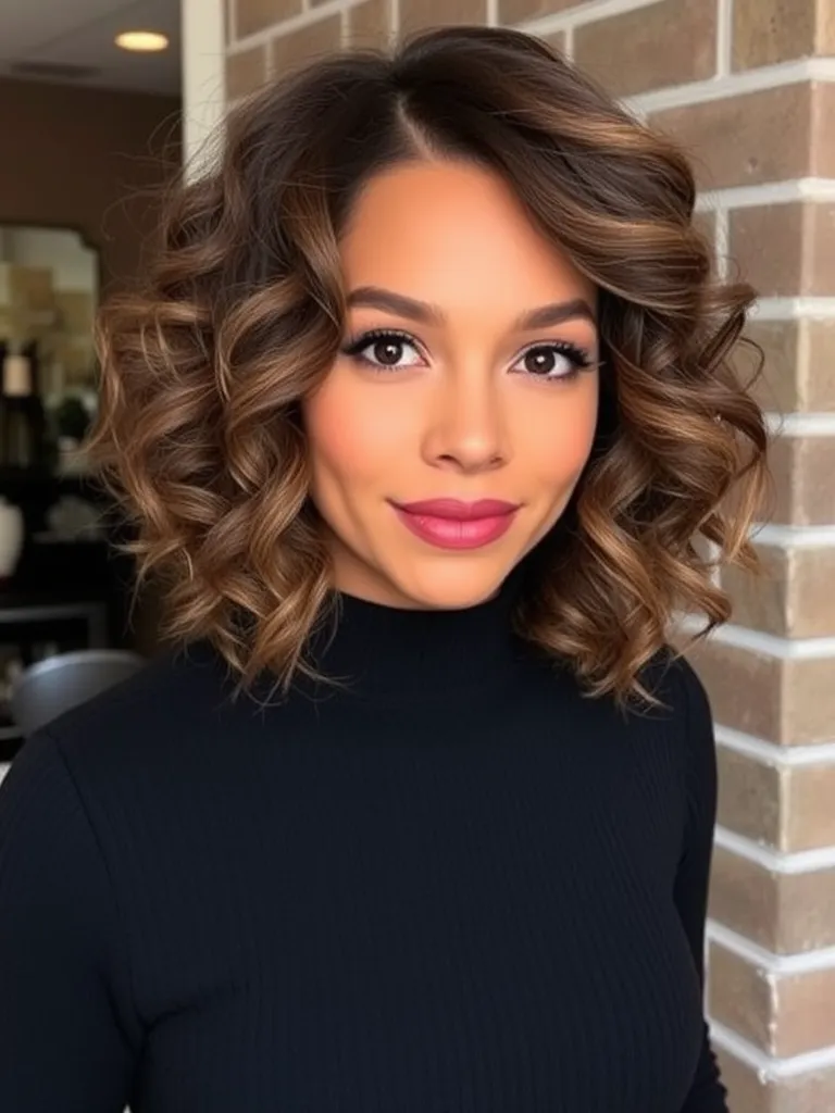 Asymmetrical Bob with Curls