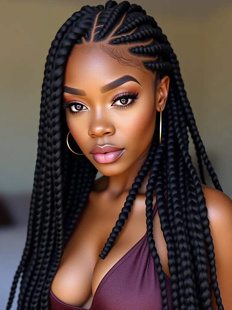 Pop Smoke Braids with Weave