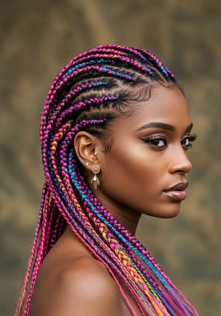 Rainbow Boho Braids