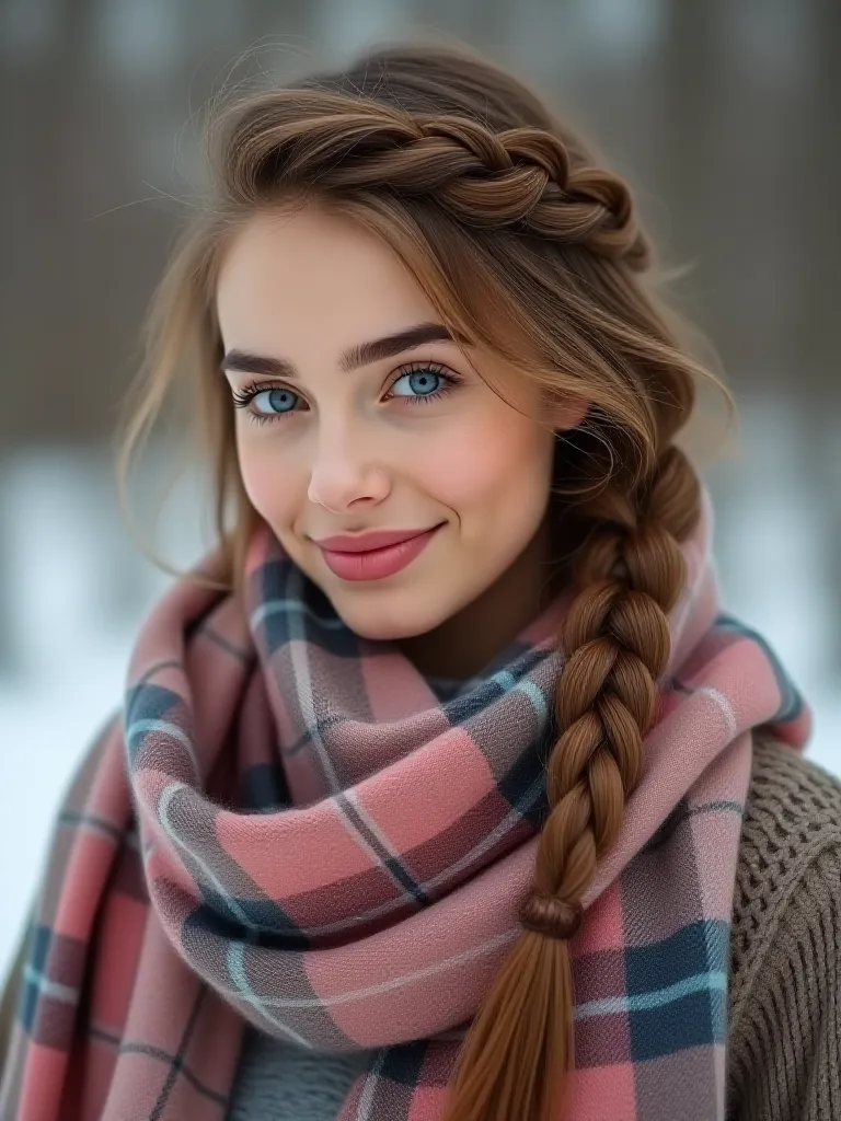 Side Braid Under a Scarf