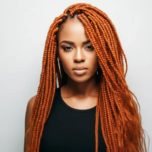 350 ginger color boho box braids