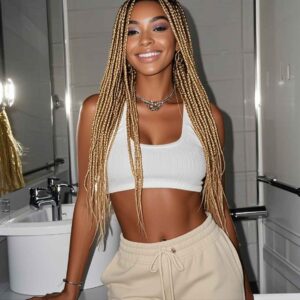 613 blonde bohemian knotless braids