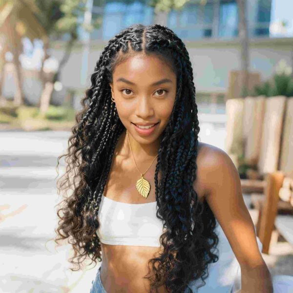 Aiza Beauty medium boho knotless braids
