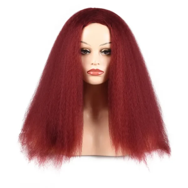 Burgundy synthetic hair wig