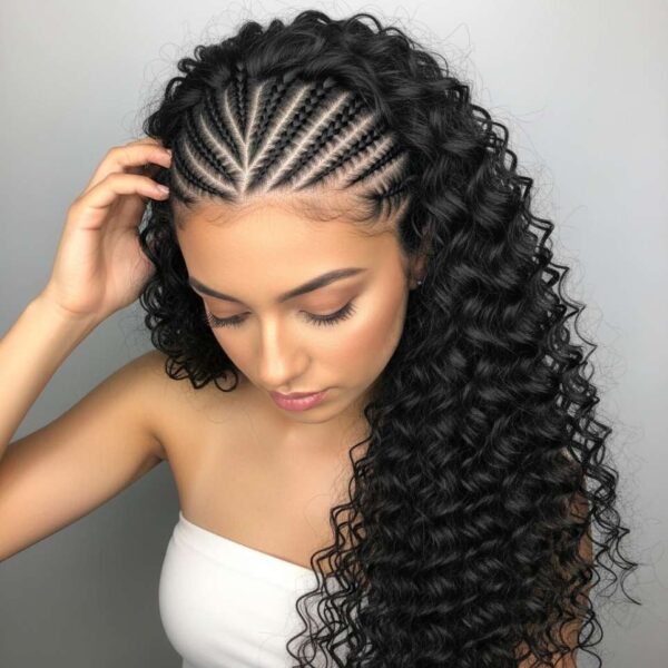 knotless braids with boho curls