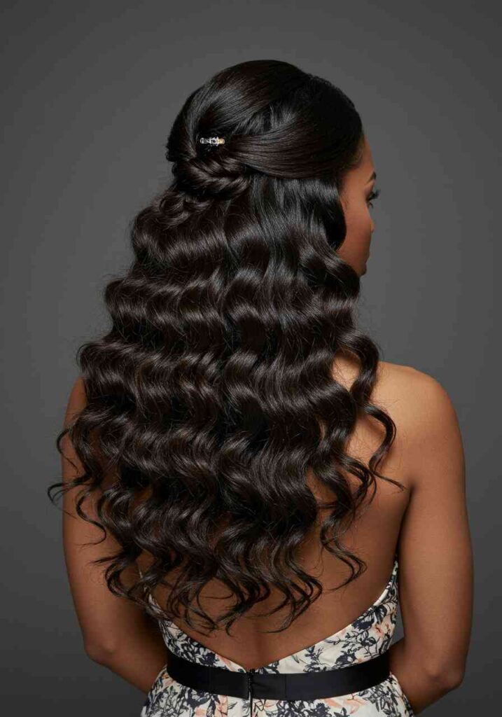  Half-Up, Half-Down with Curls