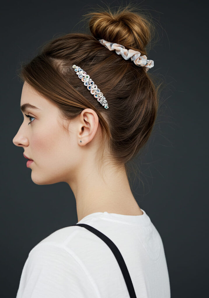 Accessorized Low Messy Bun