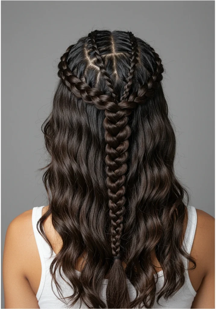 Boho Mermaid Braids with a Crown Braid Twist