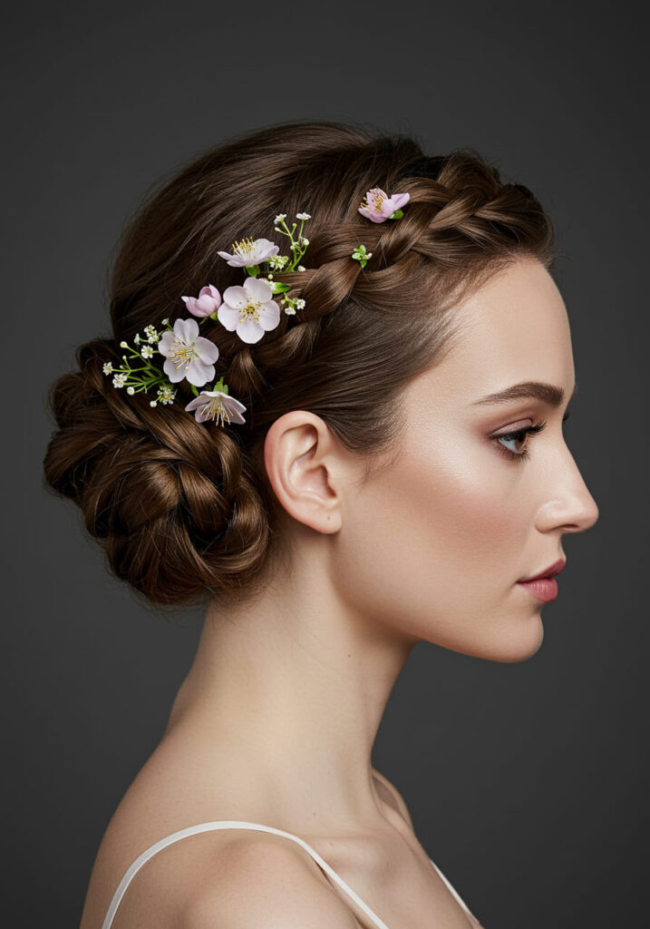 Braided Crown with Spring Blooms