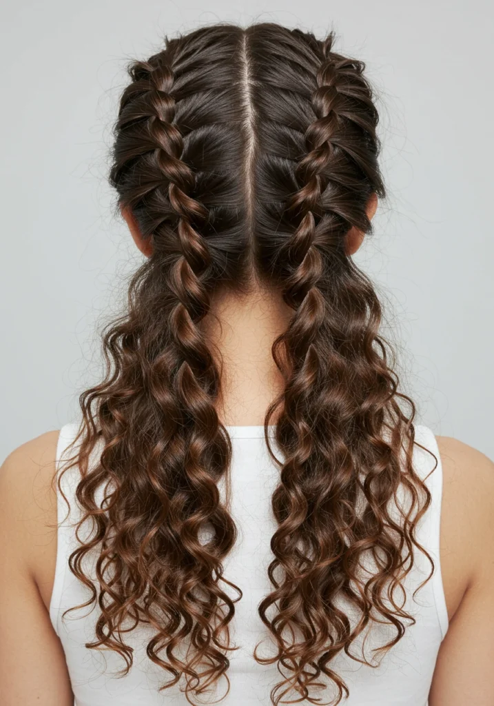 Double Braids with Curly Ends