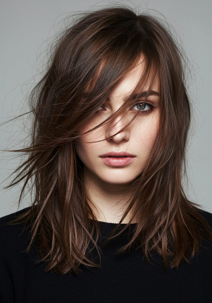 Gentle Side-Swept Bangs