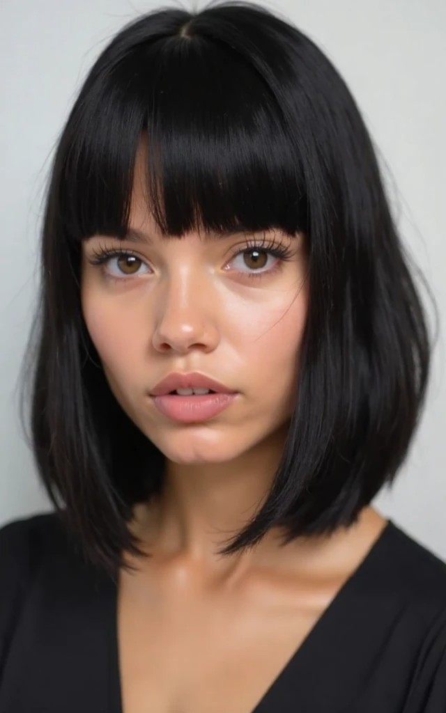 Sleek Middle-Part with Micro Bangs