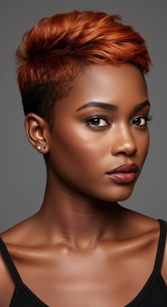 Copper-Toned Pixie Cut