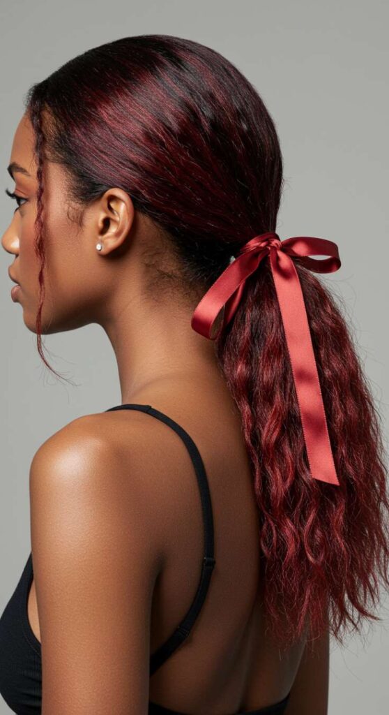 Golden-Red Textured Ponytail