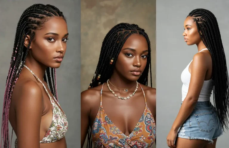10 Boho Knotless Braids for Summer Vacation Outfits