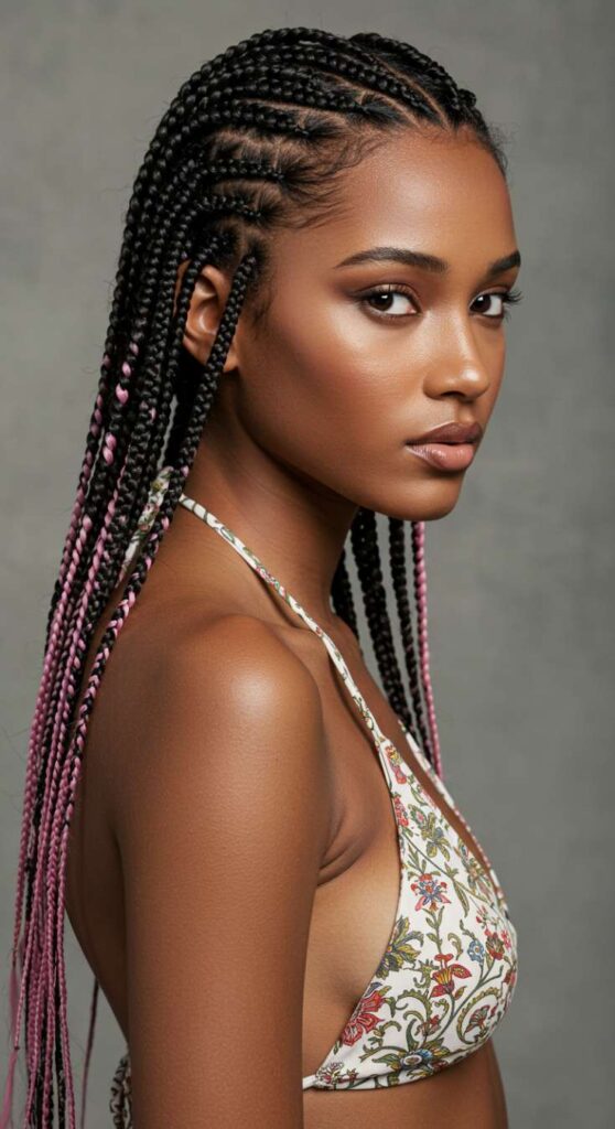 Boho Braids with Color Accents