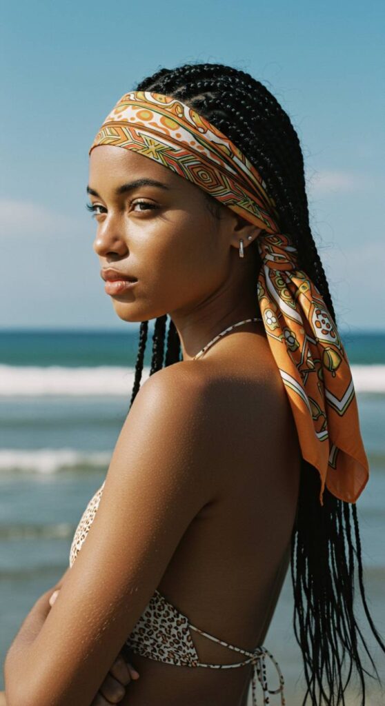 Boho Braids with Scarf Wrap