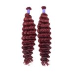 99J Burgundy Bulk Human Braiding Hair Deep Wave