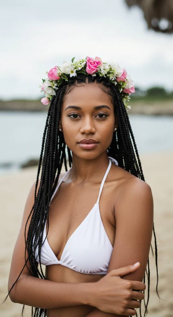 Half-Up, Half-Down Boho Braids