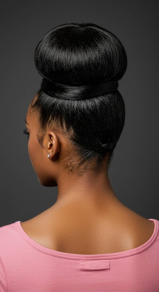 Sleek High Bun With a Twist for Prom