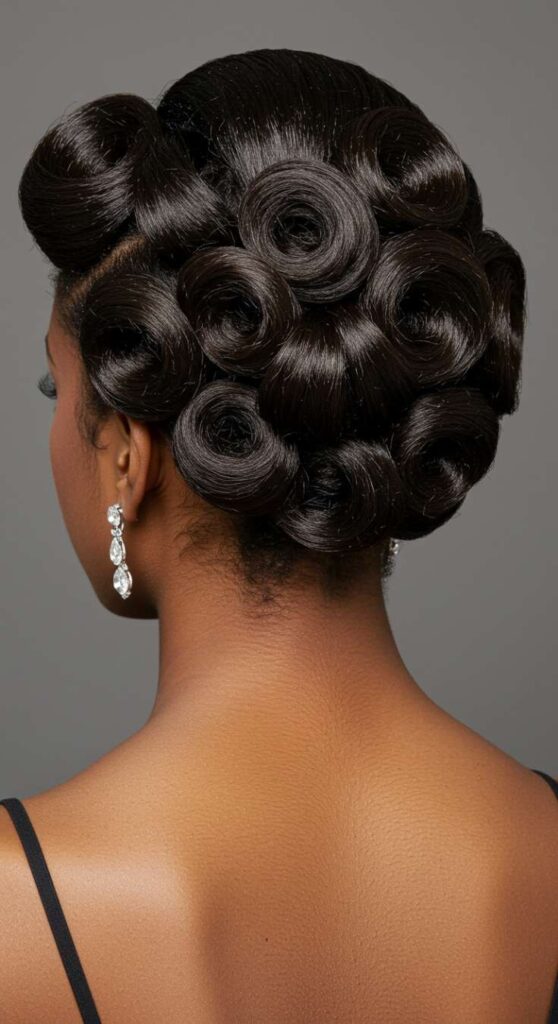 Vintage-Inspired Rolled Updo