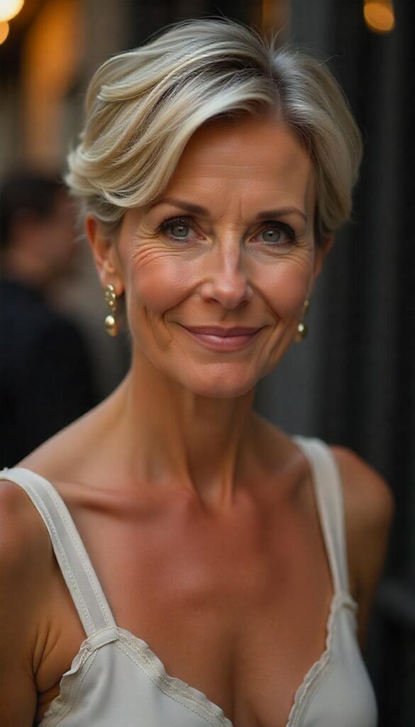 Sharon Stone’s Textured Crop