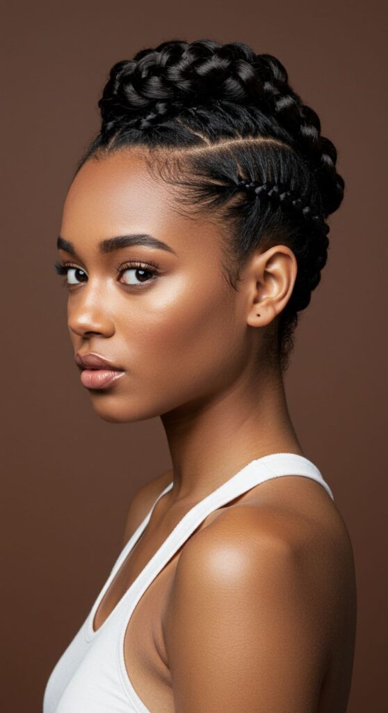 Braided Crown with Side Part
