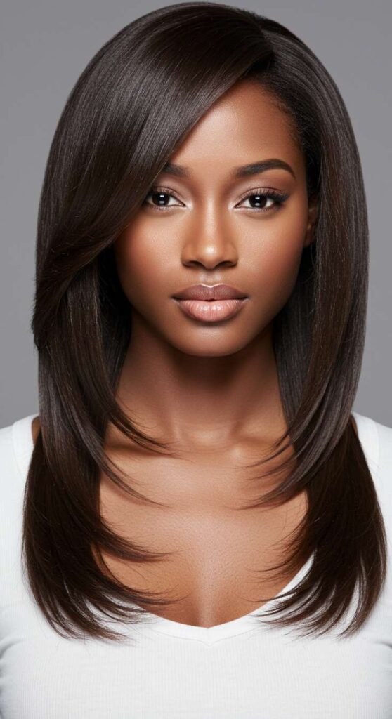 Long Straight Hair with Face-Framing Layers