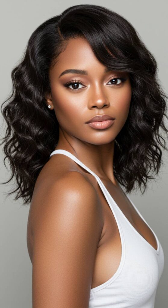 Wavy Shoulder-Length Cut