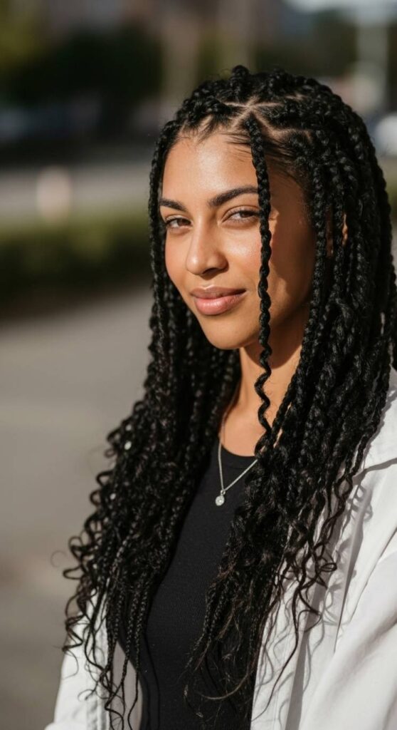 Cornrows with Natural Curls