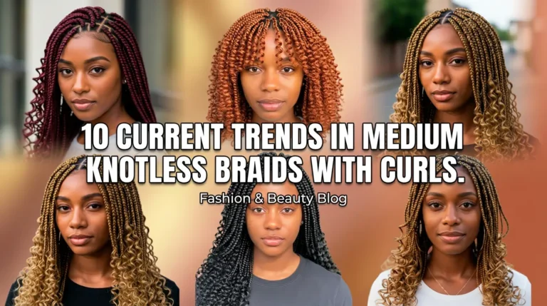 10 Current trends in medium knotless braids with curls
