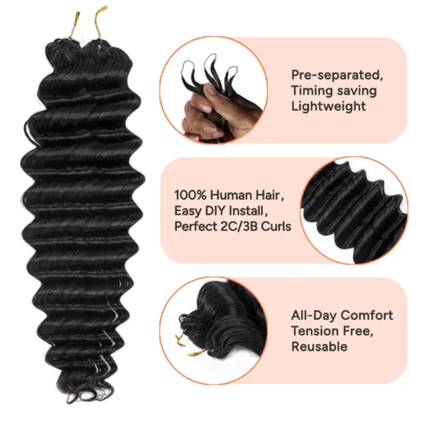 Aiza Beauty Deep Wave Human Crochet Hair | Natural & Soft Curls