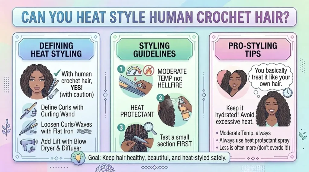 Can You Heat Style Human Crochet Hair?