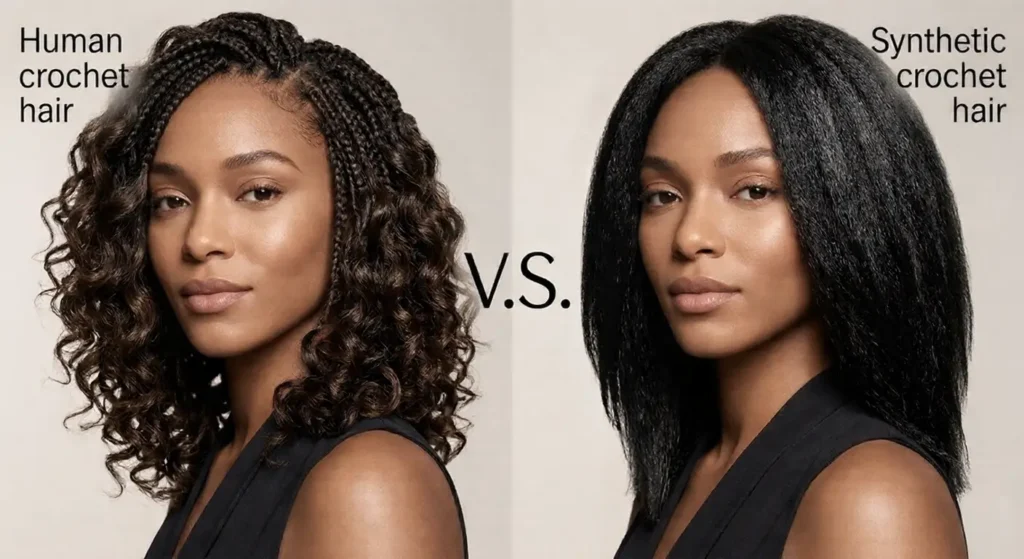 Human vs Synthetic Crochet Hair – What’s the Real Difference