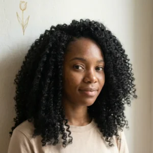 Long, voluminous, and curly crochet hair-Aiza Beauty