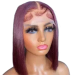 4X4 Closure Burgundy Bob Wig Straight Hair